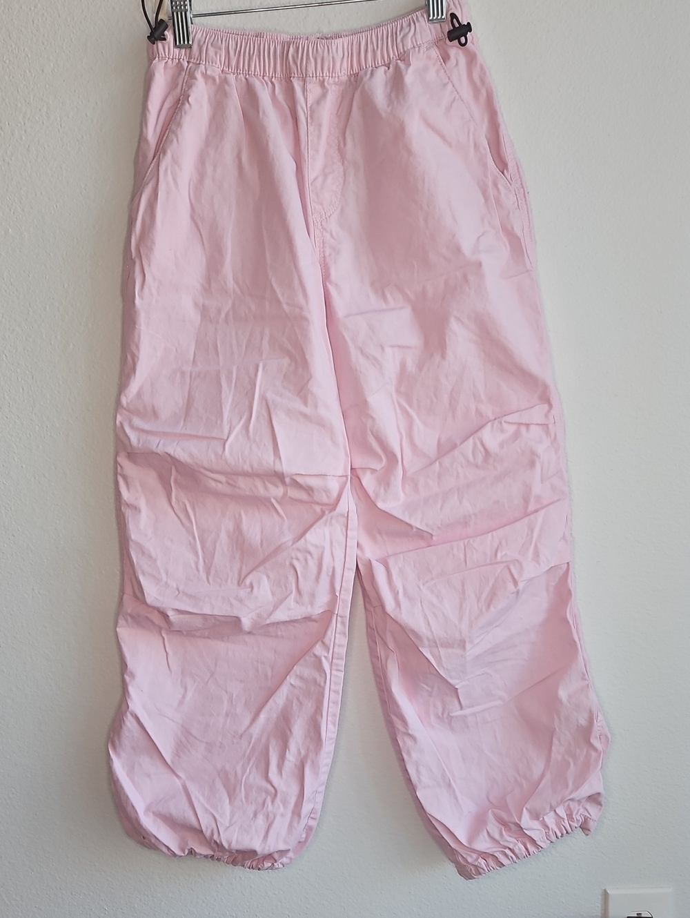 H&M Kids Girls Parachute Pants Drawstring Waist Pink Size 12/13